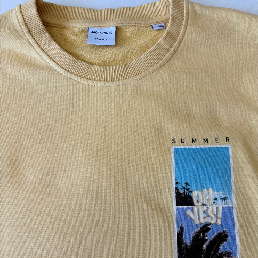 Jack & Jones Men's Jorquiver Sweat Crew Neck Yellow Size Large